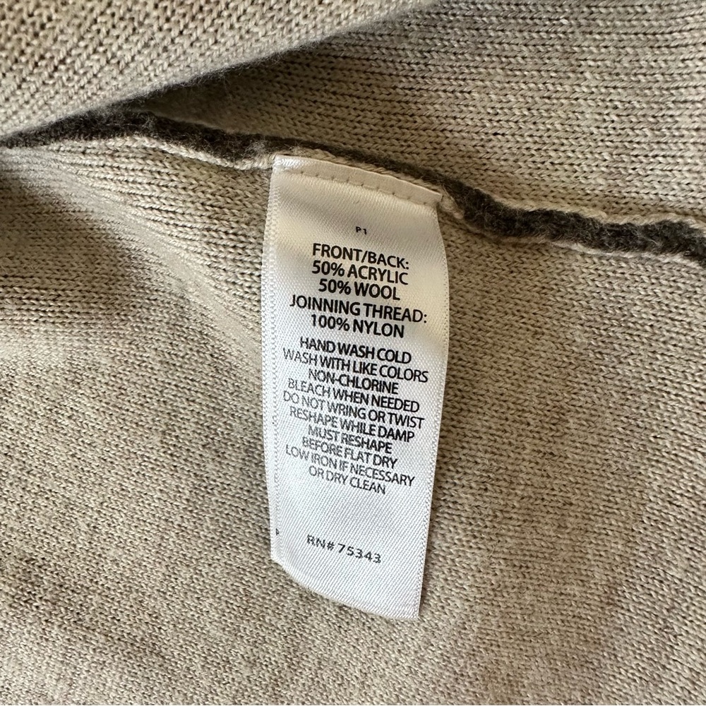 Equestrian Style Brown Wool Blend Sweater with Buckle Latch - Picture 11 of 13